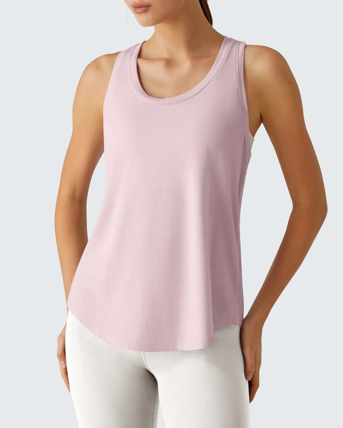 G4Free - Racerback Hip Length Scoop Neck Muscle Tank Tops -GF26L892E002A-S