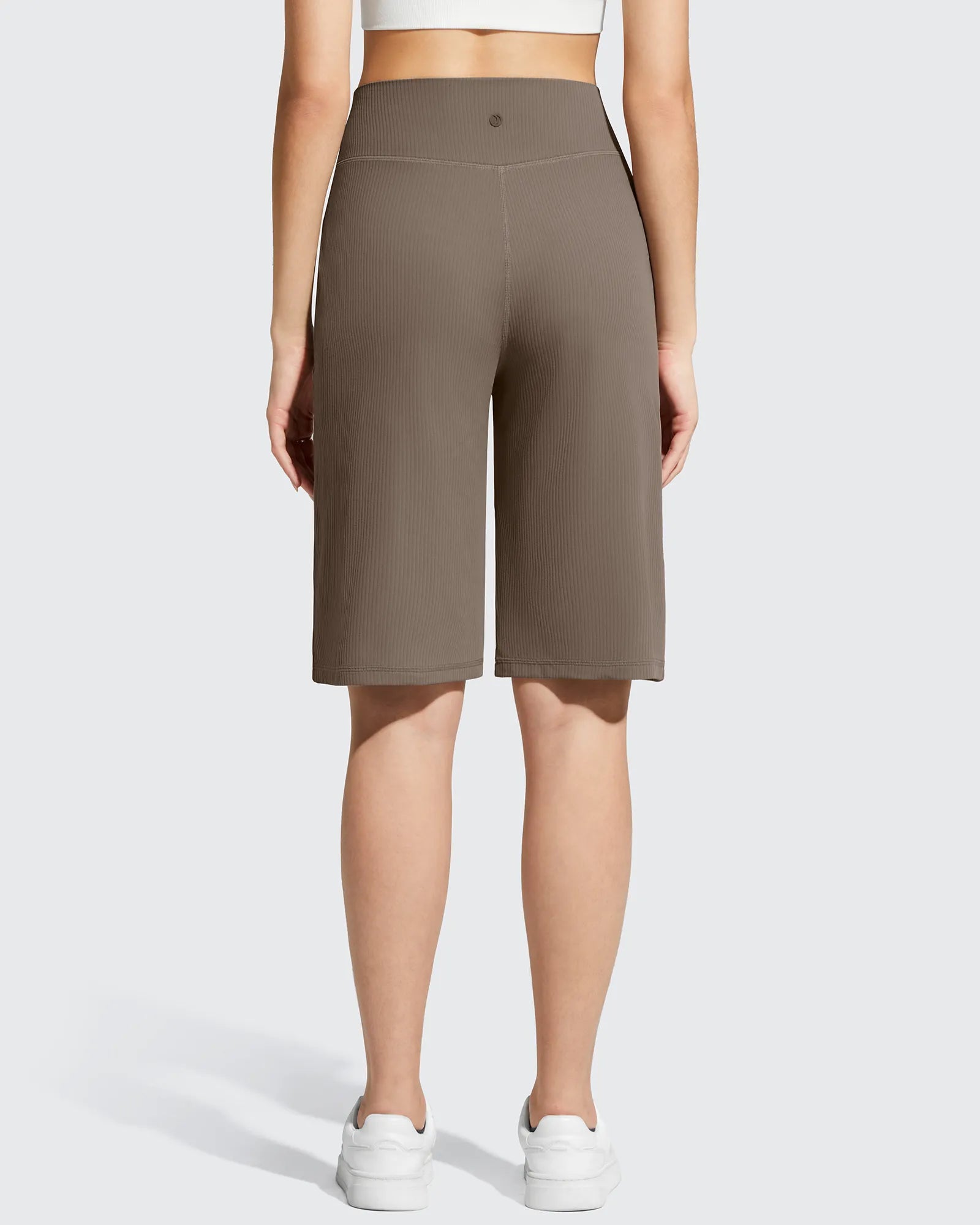 G4Free - Ribbed Bermuda High-Waist Knee Length Shorts 11'' -GF26E763A001F-XS