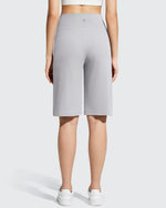 G4Free - Ribbed Bermuda High-Waist Knee Length Shorts 11'' -GF26E763A001F-XS