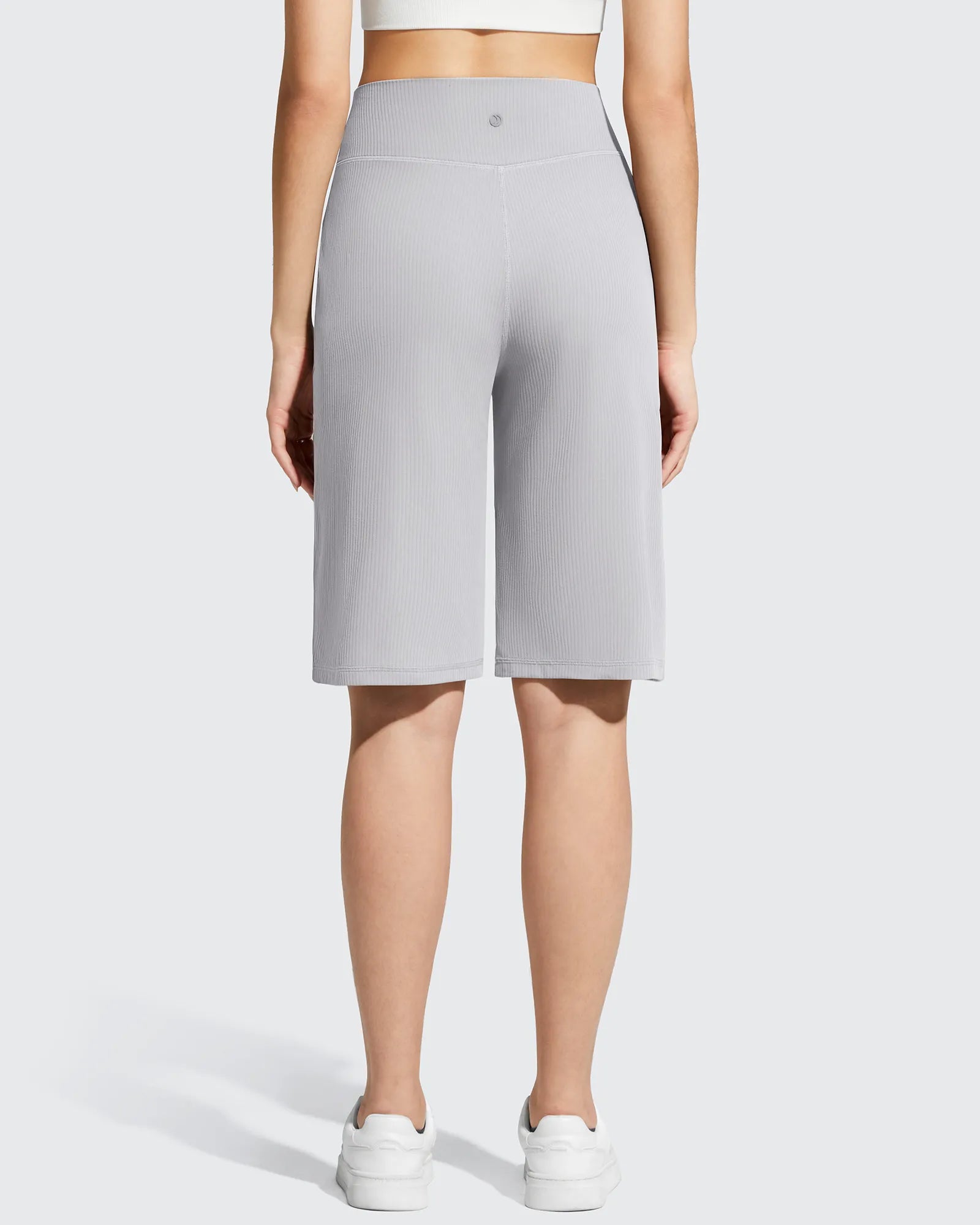 G4Free - Ribbed Bermuda High-Waist Knee Length Shorts 11'' -GF26E763A001F-XS