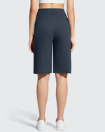 G4Free - Ribbed Bermuda High-Waist Knee Length Shorts 11'' -GF26E763A001F-XS