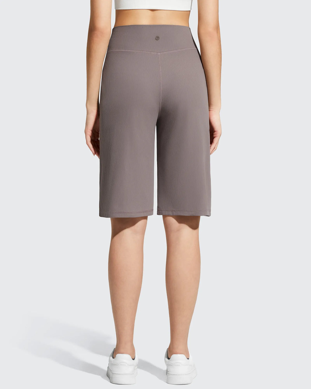 G4Free - Ribbed Bermuda High-Waist Knee Length Shorts 11'' -GF26E763A001F-XS