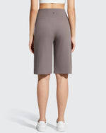 G4Free - Ribbed Bermuda High-Waist Knee Length Shorts 11'' -GF26E763A001F-XS