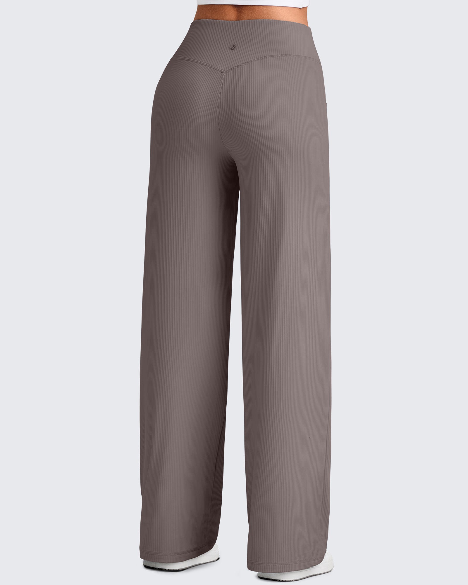G4Free - Ribbed Cross High-Waist Wide Leg Pants -GF25J505AF-XS