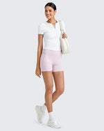 G4Free - Ribbed Half Zip Slim Work Out Short Sleeve -GF25K332AA-S