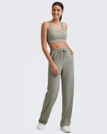 G4Free - Ribbed High-Rise Drawstring Casual Pants -GF24J301AA-S