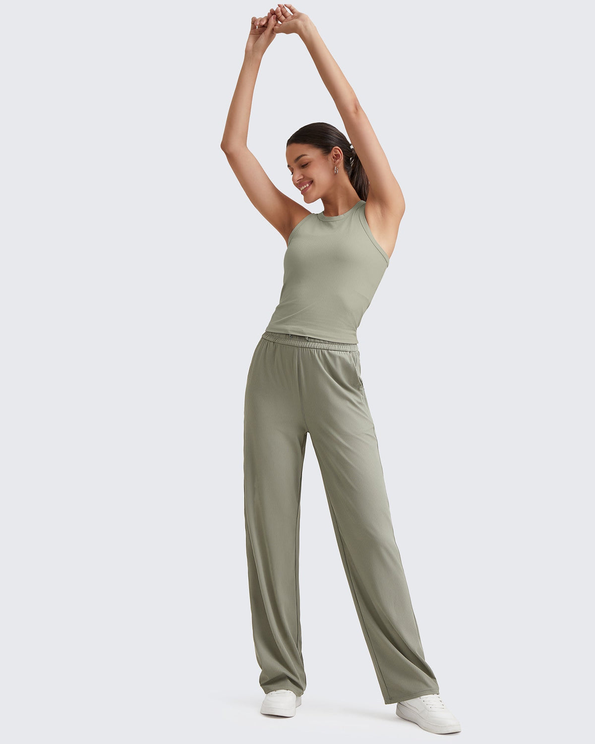 G4Free - Ribbed High-Rise Drawstring Casual Pants -GF24J301AA-S