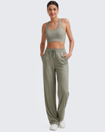 G4Free - Ribbed High-Rise Drawstring Casual Pants -GF24J301AA-S