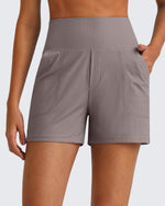 G4Free - Ribbed High-Rise Dressy Casual Shorts -GF25E304AA-S