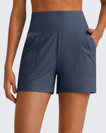 G4Free - Ribbed High-Rise Dressy Casual Shorts -GF25E304AA-S