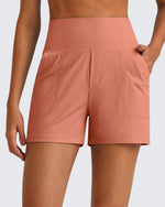 G4Free - Ribbed High-Rise Dressy Casual Shorts -GF25E304AA-S