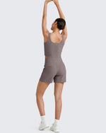 G4Free - Ribbed High-Rise Dressy Casual Shorts -GF25E304AA-S