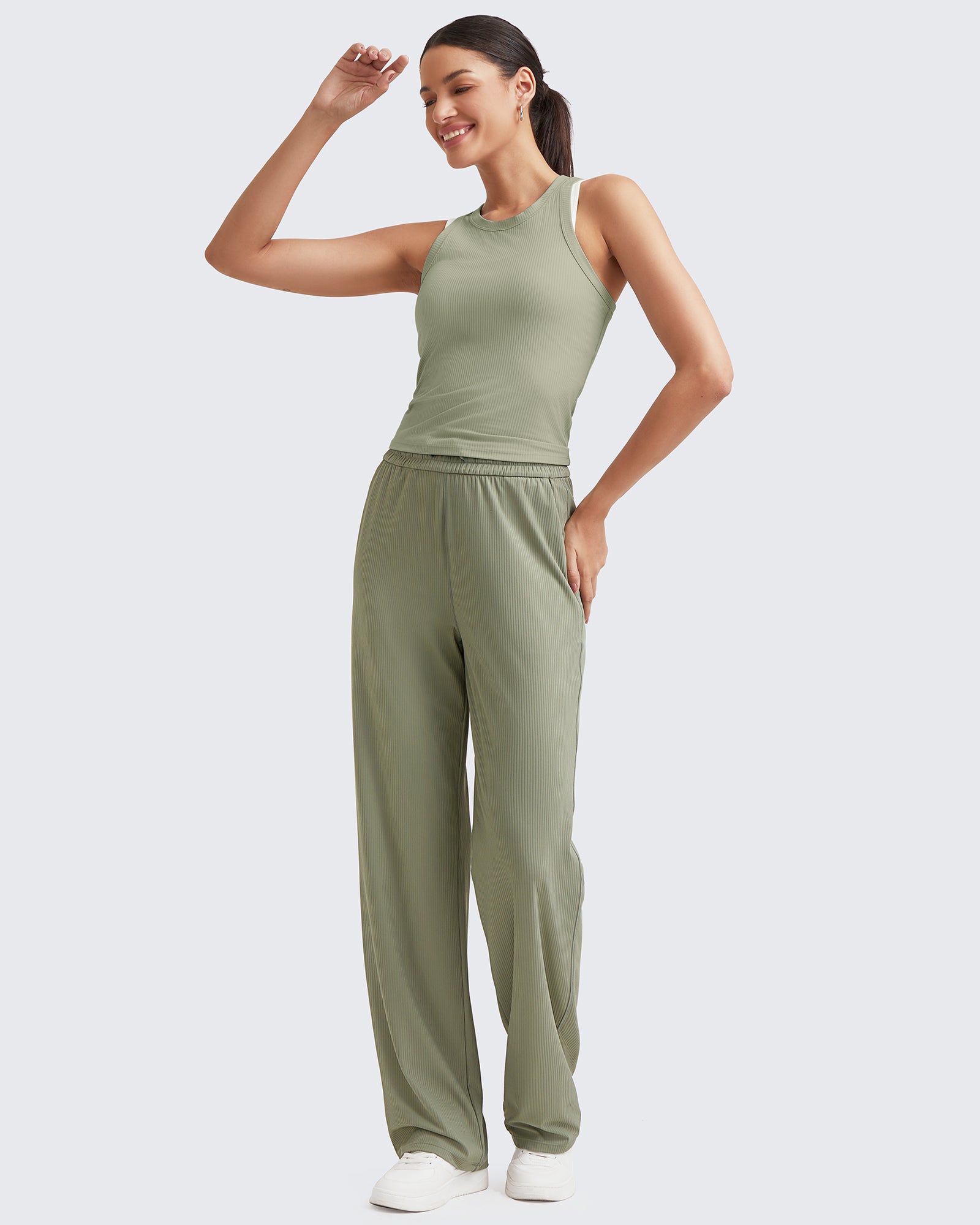 G4Free - Ribbed High-Rise Seamless Work Pants -GF24J315AA-S