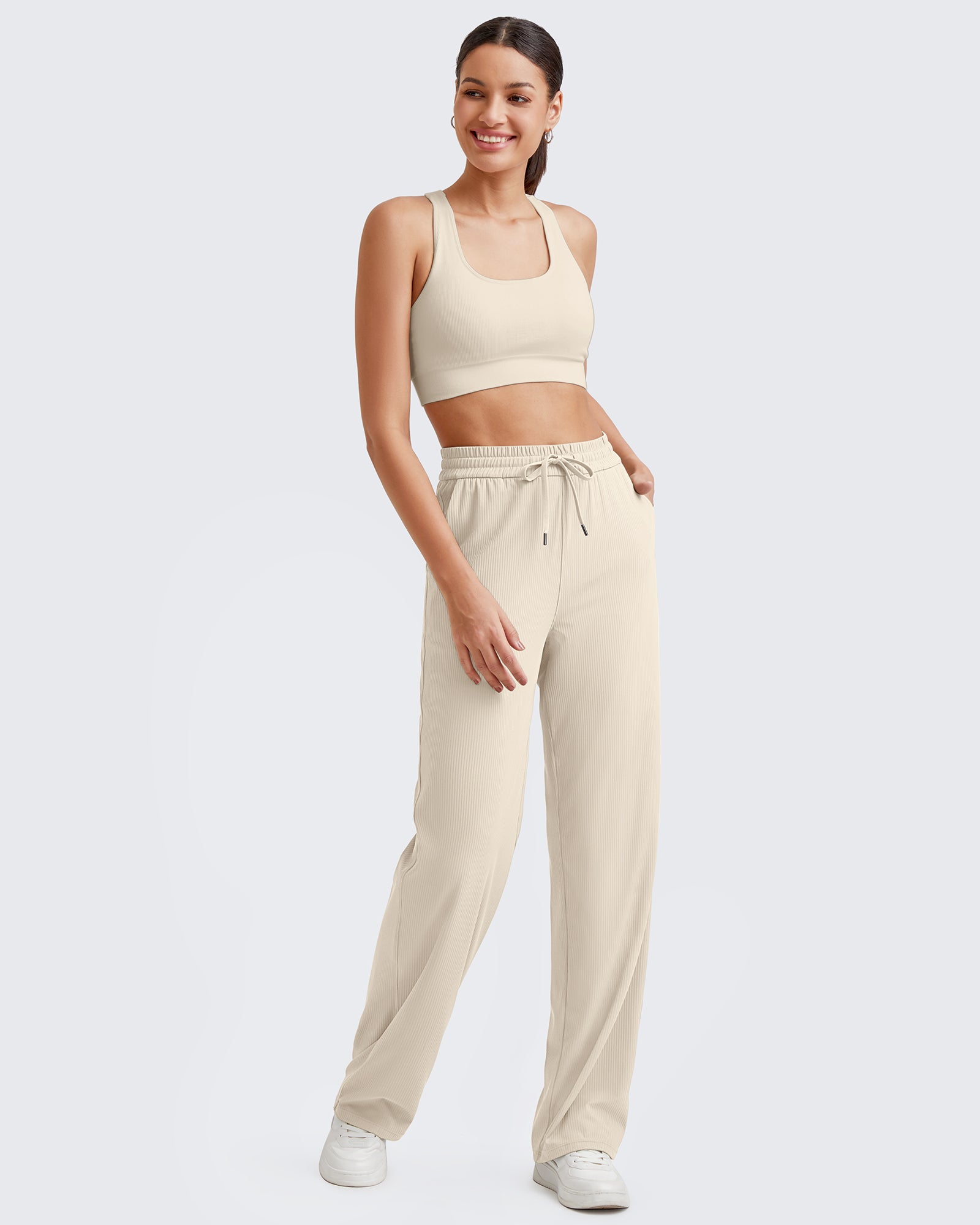 G4Free - Ribbed High-Rise Seamless Work Pants -GF24J315AA-S