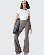 G4Free - Ribbed High Waisted Pockets Bootcut Leggings -GF25A568AA-S
