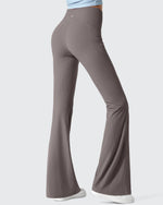 G4Free - Ribbed High Waisted Pockets Bootcut Leggings -GF25A568AA-S