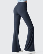 G4Free - Ribbed High Waisted Pockets Bootcut Leggings -GF25A568AA-S