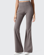 G4Free - Ribbed High Waisted Pockets Bootcut Leggings -GF25A568AA-S