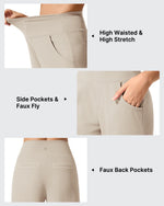 G4Free - Ribbed Knit High Waist Wide Leg Yoga Pants -GF25J650AA-S