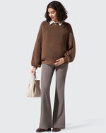 G4Free - Ribbed Maternity Flare Yoga Pants with Pockets -GF25AY587AA-S