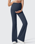 G4Free - Ribbed Maternity Flare Yoga Pants with Pockets -GF25AY587AA-S