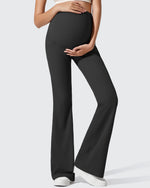G4Free - Ribbed Maternity Flare Yoga Pants with Pockets -GF25AY587AA-S