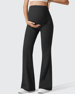 G4Free - Ribbed Maternity Flare Yoga Pants with Pockets -GF25AY587AA-S