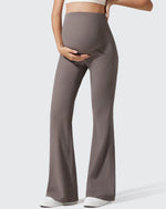 G4Free - Ribbed Maternity Flare Yoga Pants with Pockets -GF25AY587AA-S
