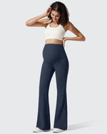 G4Free - Ribbed Maternity Flare Yoga Pants with Pockets -GF25AY587AA-S