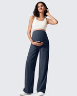 G4Free - Ribbed Maternity Wide Leg Casual Yoga Pants -GF25JY537AF-XS