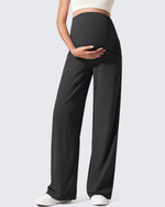 G4Free - Ribbed Maternity Wide Leg Casual Yoga Pants -GF25JY537AF-XS