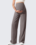 G4Free - Ribbed Maternity Wide Leg Casual Yoga Pants -GF25JY537AF-XS