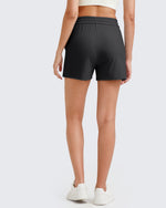 G4Free - Ribbed Mid-Rise Drawstring Shorts -GF25E318AA-S