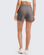 G4Free - Ribbed Mid-Rise Drawstring Shorts -GF25E318AA-S