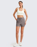 G4Free - Ribbed Mid-Rise Drawstring Shorts -GF25E318AA-S