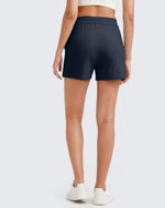 G4Free - Ribbed Mid-Rise Drawstring Shorts -GF25E318AA-S