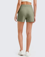 G4Free - Ribbed Mid-Rise Drawstring Shorts -GF25E318AA-S