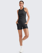 G4Free - Ribbed Mid-Rise Seamless Work Shorts -GF25E314AA-S
