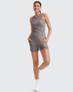 G4Free - Ribbed Mid-Rise Seamless Work Shorts -GF25E314AA-S