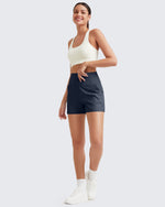 G4Free - Ribbed Mid-Rise Seamless Work Shorts -GF25E314AA-S