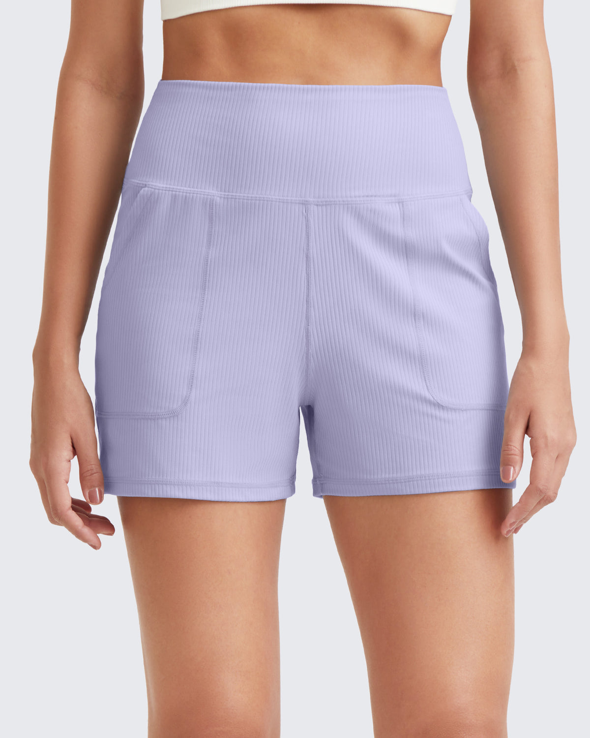 G4Free - Ribbed Mid-Rise Seamless Work Shorts -GF25E314JA-S
