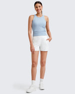 G4Free - Ribbed Slim Racerback Athletic Tanks -GF25B327AA-S