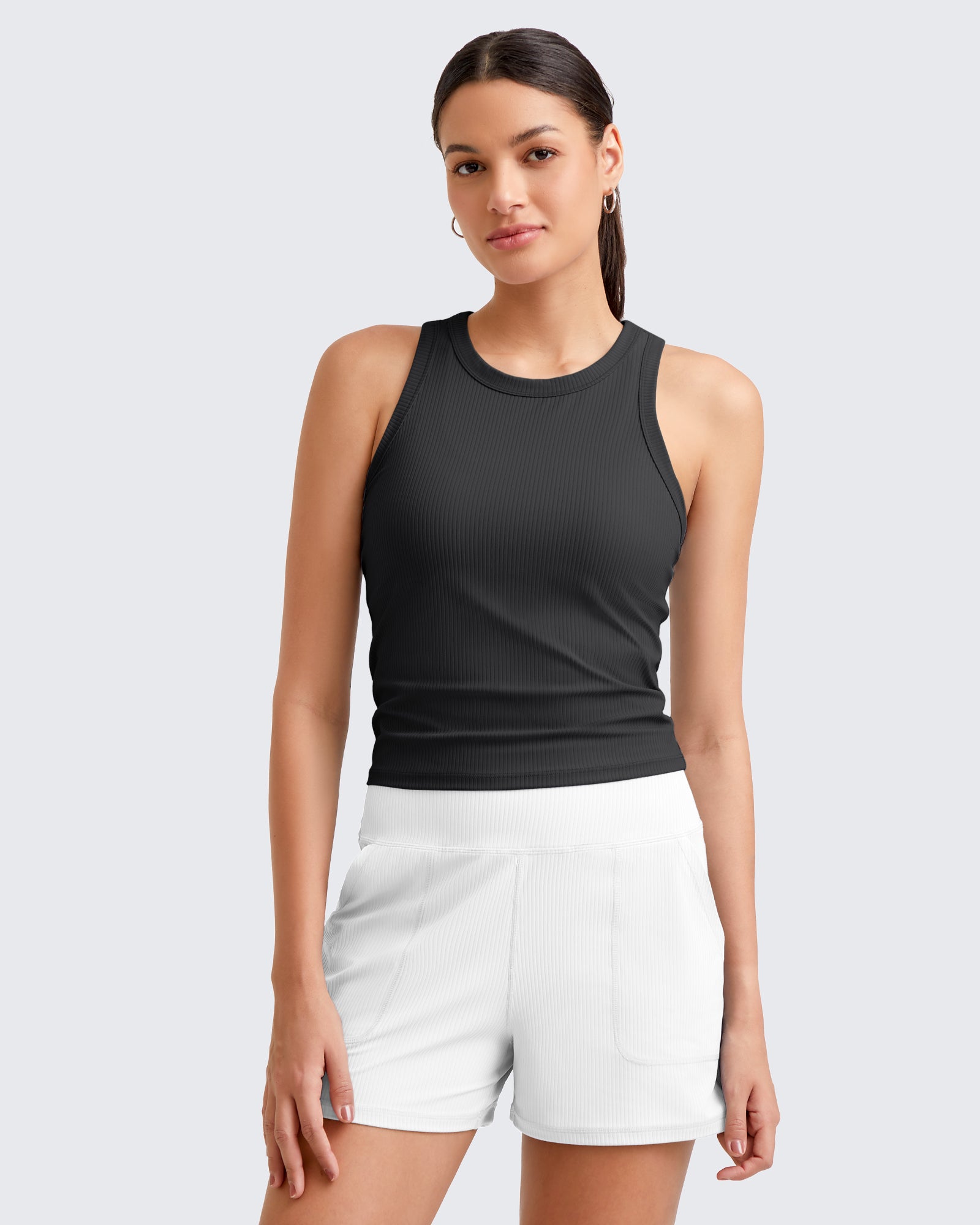 G4Free - Ribbed Slim Racerback Athletic Tanks -GF25B327AA-S