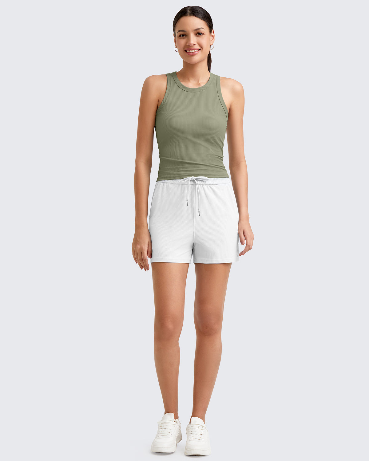 G4Free - Ribbed Slim Racerback Athletic Tanks -GF25B327AA-S