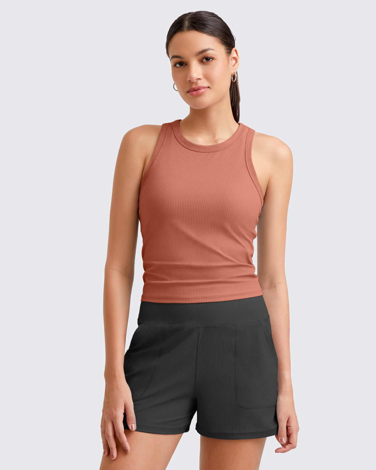 G4Free - Ribbed Slim Racerback Athletic Tanks -GF25B327HA-S