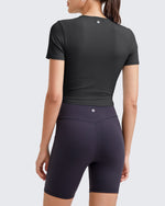 G4Free - Ribbed Slim Workout Crop Short Sleeve -GF25K320CA-S
