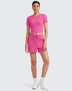 G4Free - Ribbed Slim Workout Crop Short Sleeve -GF25K320CA-S