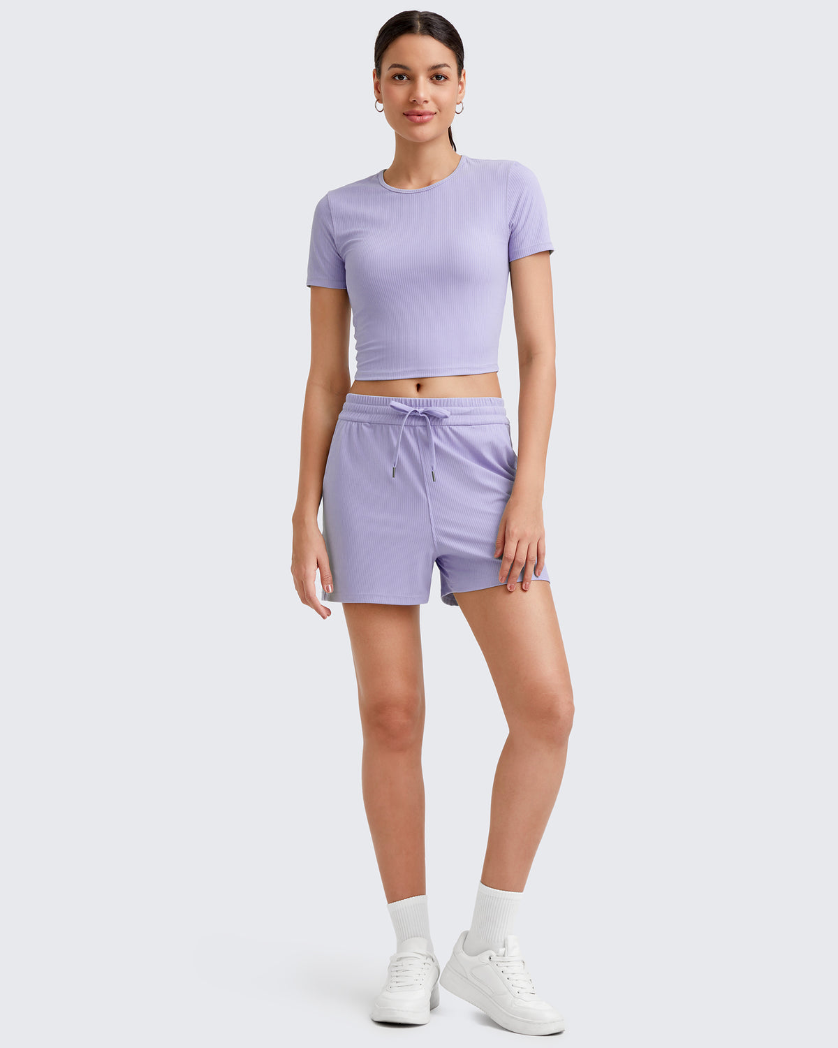 G4Free - Ribbed Slim Workout Crop Short Sleeve -GF25K320CA-S