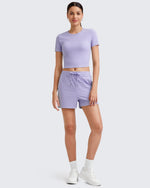G4Free - Ribbed Slim Workout Crop Short Sleeve -GF25K320CA-S