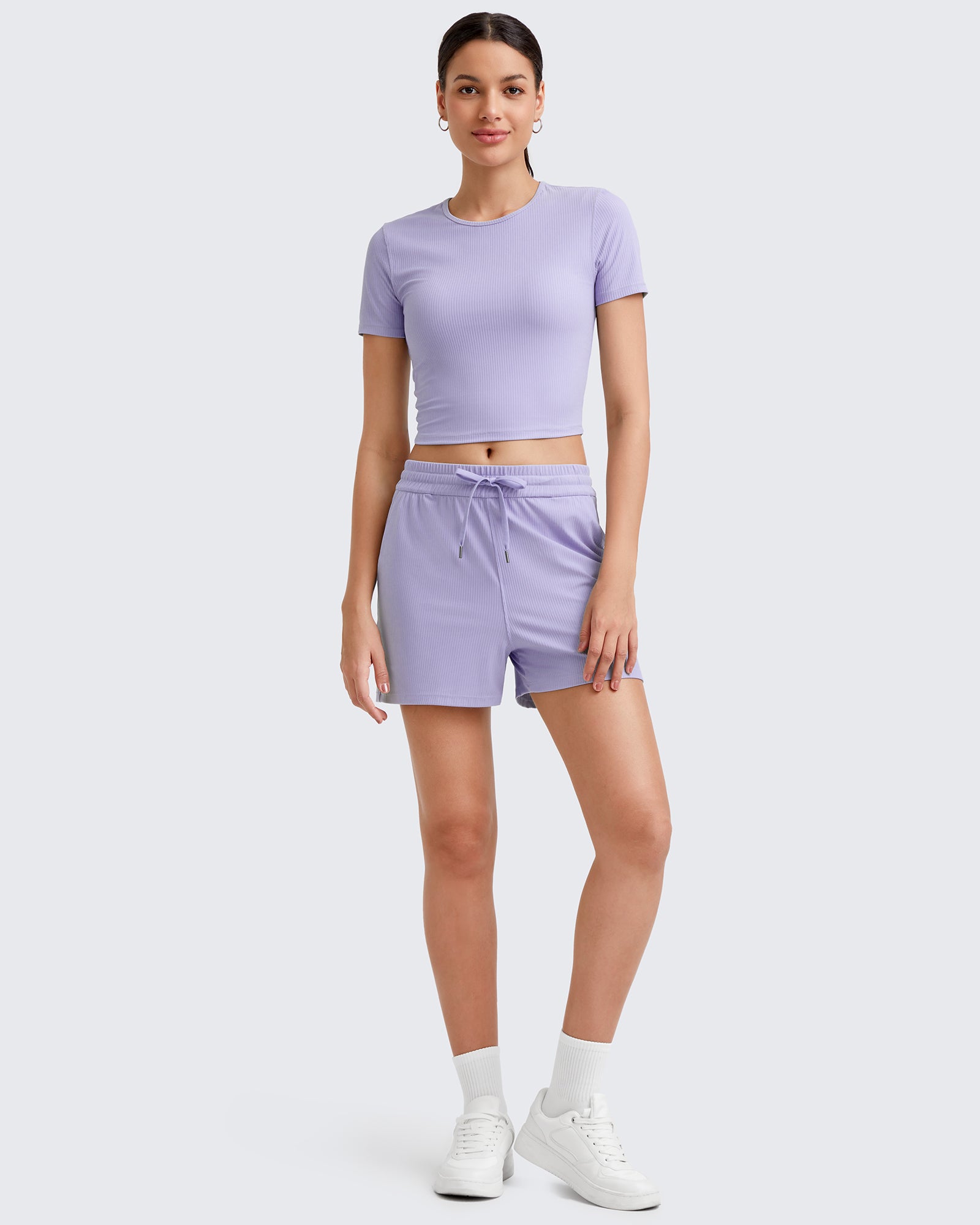 G4Free - Ribbed Slim Workout Crop Short Sleeve -GF25K320CA-S